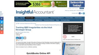 
                            8. Tracking QBO Irregularities via the Intuit Developer Group ...