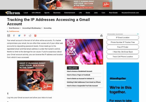 
                            3. Tracking the IP Addresses Accessing a Gmail Account | Chron.com