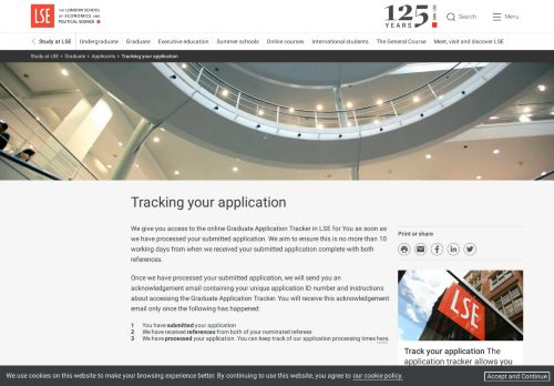 
                            4. Tracking your application - LSE