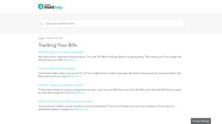 
                            13. Tracking Your Bills - Mint Support Center