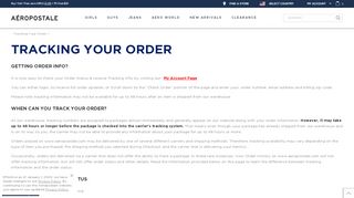 
                            12. Tracking Your Order - Aeropostale