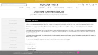 
                            2. Tracking Your Order - House of Fraser