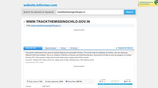 
                            3. trackthemissingchild.gov.in at Website Informer. Visit ...