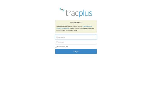 
                            7. TracPlus Web: Login