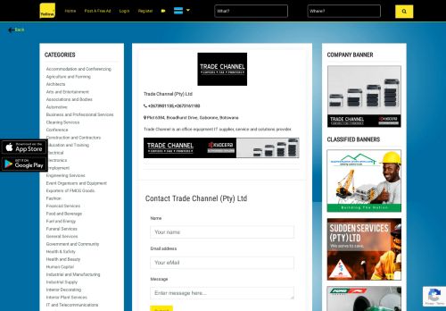 
                            9. Trade Channel (Pty) Ltd | Yellow Bostwana