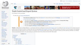 
                            13. Trade Control and Expert System - Wikipedia