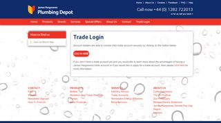 
                            4. Trade Login - James Hargreaves Plumbing Depot - The North's ...