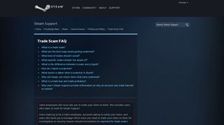 
                            9. Trade Scam FAQ - Trading and Gifting - Knowledge Base - Steam ...