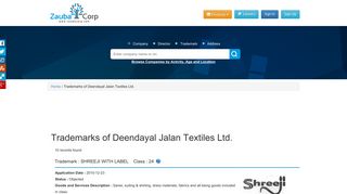 
                            9. Trademarks of Deendayal Jalan Textiles Ltd. | Zauba Corp