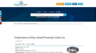 
                            11. Trademarks of Disc Asset Promoter India Ltd. | Zauba Corp