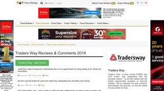 
                            12. Traders Way Forex Reviews and Comments 2019 about Traders Way ...