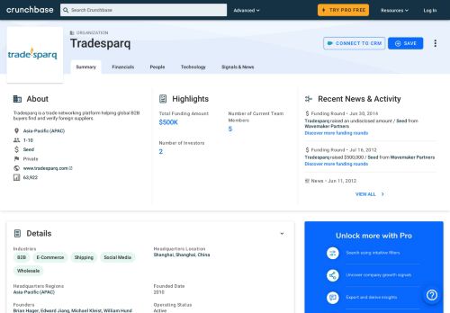 
                            3. Tradesparq | Crunchbase