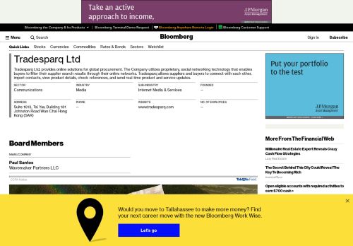 
                            12. Tradesparq Ltd.: Private Company Information - Bloomberg