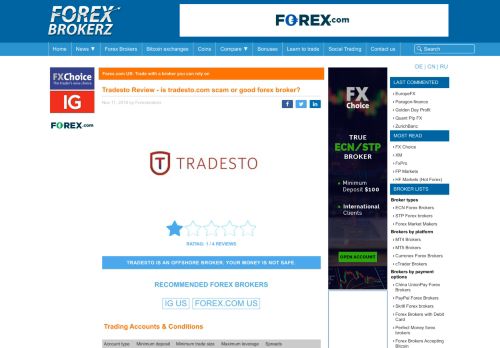 
                            4. Tradesto Review - is tradesto.com scam or good forex broker?