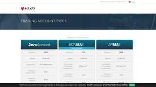 
                            2. Trading Account Types | MaxFX