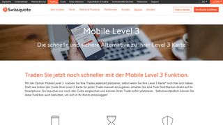 
                            4. Trading mit der Mobile Level 3 Funktion | Swissquote