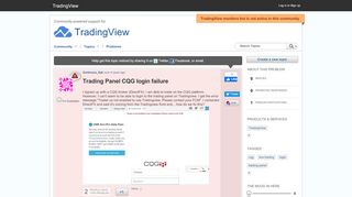 
                            3. Trading Panel CQG login failure - Get Satisfaction