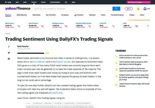 
                            13. Trading Sentiment Using DailyFX's Trading Signals - Yahoo Finance