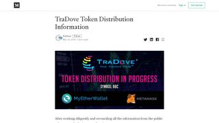 
                            6. TraDove Token Distribution Information – TraDove – Medium