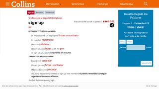 
                            13. Traducción en español de “sign up” | Collins Diccionario inglés ...