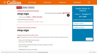 
                            4. Traducción en español de “stop sign” | Collins Diccionario inglés ...