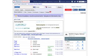 
                            3. Traducción gute frage español | Diccionario alemán | Reverso