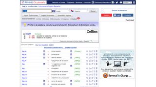 
                            3. Traducción log in español | Diccionario inglés | Reverso