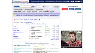 
                            6. Traduction Login failed français | Dictionnaire anglais | Reverso