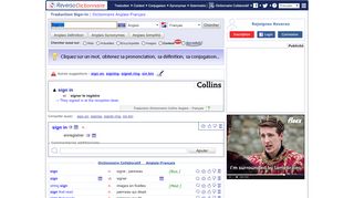 
                            6. Traduction sign in français | Dictionnaire anglais | Reverso