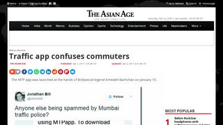 
                            7. Traffic app confuses commuters - The Asian Age