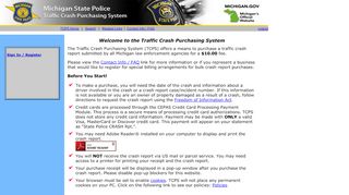 
                            7. Traffic Crash Purchasing System - Welcome