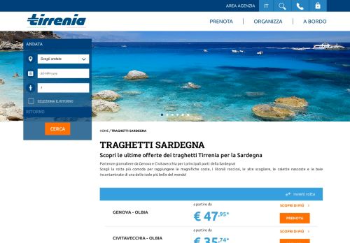 
                            2. Traghetti Sardegna: parti con Tirrenia! Prenota il biglietto online