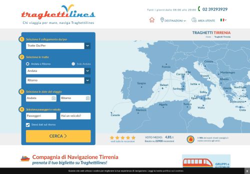 
                            8. Traghetti Tirrenia - Prenota online con Traghettilines