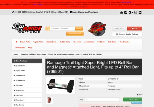 
                            13. Trail Light Super Bright LED Roll Bar and Magnetic Attached Light, Fits ...