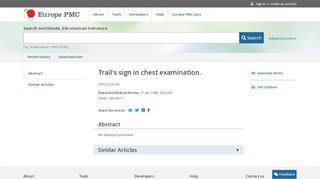 
                            6. Trail's sign in chest examination. - Abstract - Europe PMC