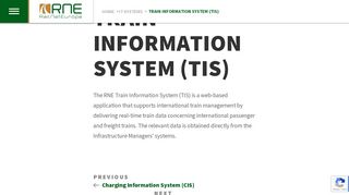 
                            2. Train Information System (TIS) - RailNetEurope, RNE, RailNet, Railnet ...