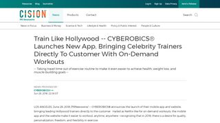 
                            10. Train Like Hollywood -- CYBEROBICS® Launches New App, Bringing ...