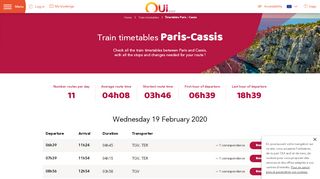 
                            10. Train timetables Paris-Cassis - OUI.sncf