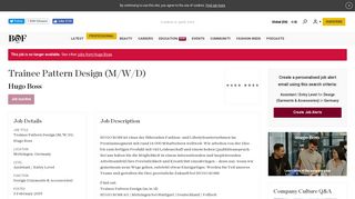 
                            9. Trainee Pattern Design (M/W/D) at Hugo Boss | BoF Careers