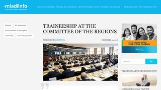 
                            8. Traineeship at the Committee of the Regions - Mladiinfo