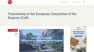 
                            4. Traineeship at the European Committee of the Regions (CoR) - Youth ...
