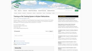 
                            5. Training on File Tracking System in Khyber Pakhtunkhwa : ...