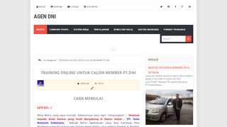 
                            8. TRAINING ONLINE UNTUK CALON MEMBER PT.DNI - AGEN DNI