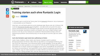 
                            4. Training starten auch ohne Runtastic Login | Freeware.de