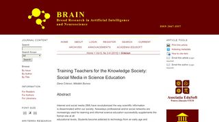 
                            13. Training Teachers for the Knowledge Society: Social Media in Science ...