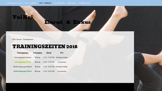 
                            7. TRAININGSZEITEN 2018 - circus hui - einhuirad - jimdo page!