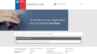 
                            3. Trámites en Línea - Ministerio de Transportes y Telecomunicaciones