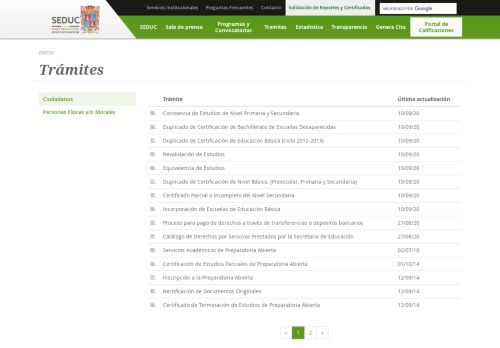 
                            8. Trámites | Secretaría de Educación del Estado de Campeche - SEDUC