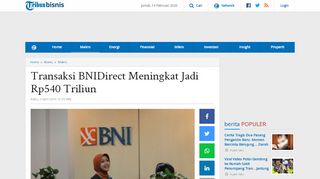 
                            11. Transaksi BNIDirect Meningkat Jadi Rp540 Triliun - Tribunnews.com