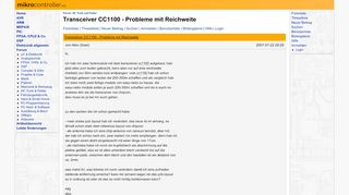 
                            9. Transceiver CC1100 - Probleme mit Reichweite - Mikrocontroller.net